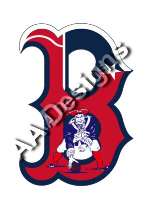 Boston red sox New England Patriots logo mash up