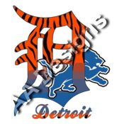 Detroit tigers lions logo mash up