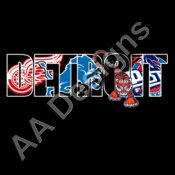 Detroit sport teams logo mash up