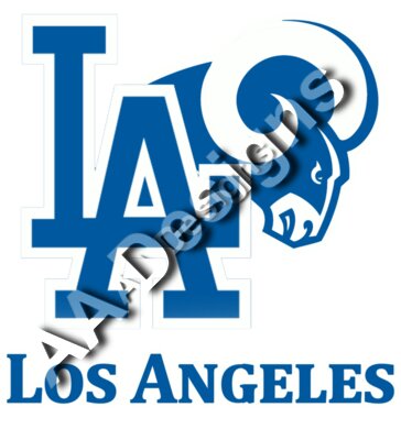 Los Angeles Dodgers rams logo mash up