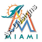 Miami Dolphins Marlins logo mash up